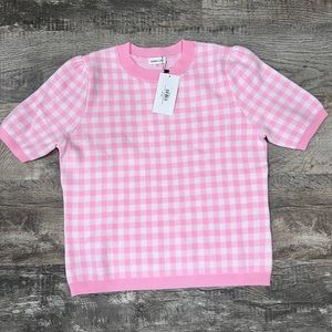 Pink Checkered Sweater